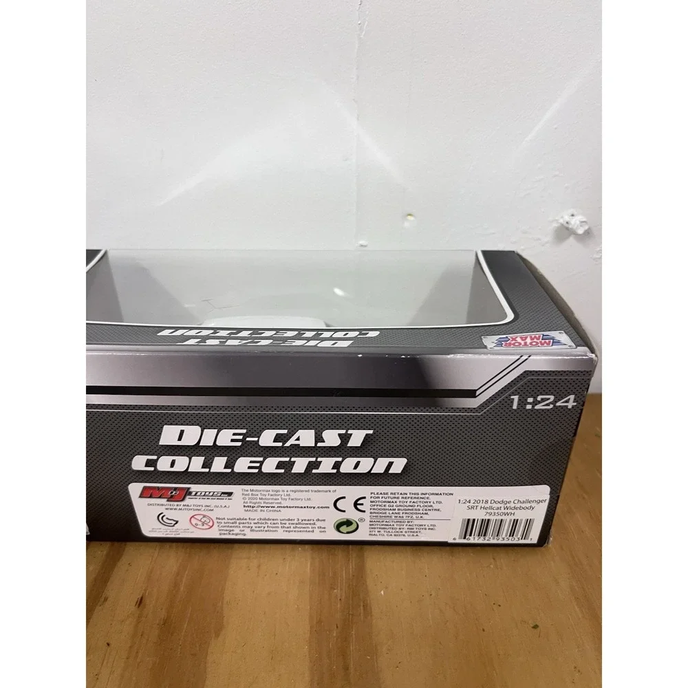Motor Max Die Cast 2018 Dodge Challenger SRT Hellcat White 1:24 Scale New